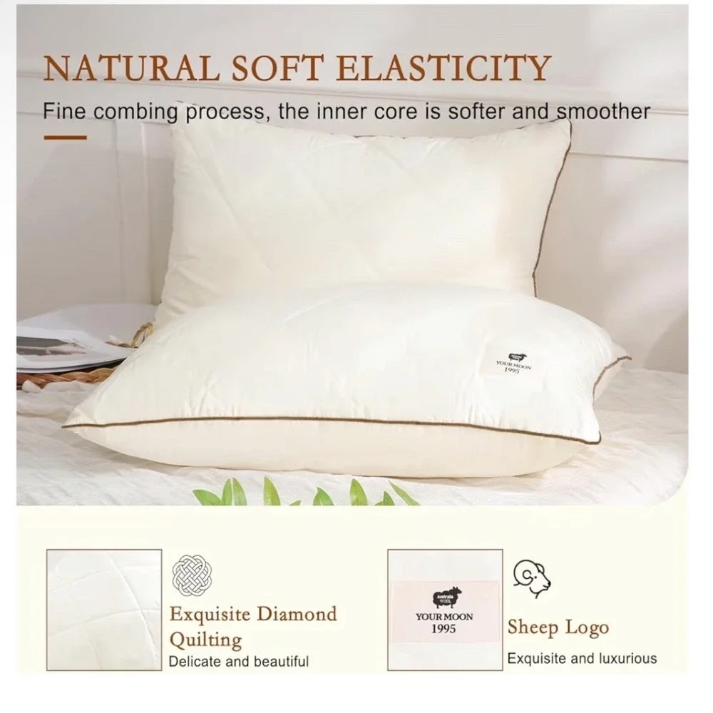 YOUR MOON Organic Standard Size Australian Wool Pillow